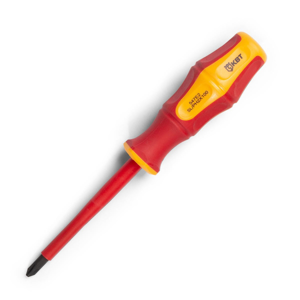 Отвертка PH/FL2, 100мм, диэлектрическая, КВТ "Профи"