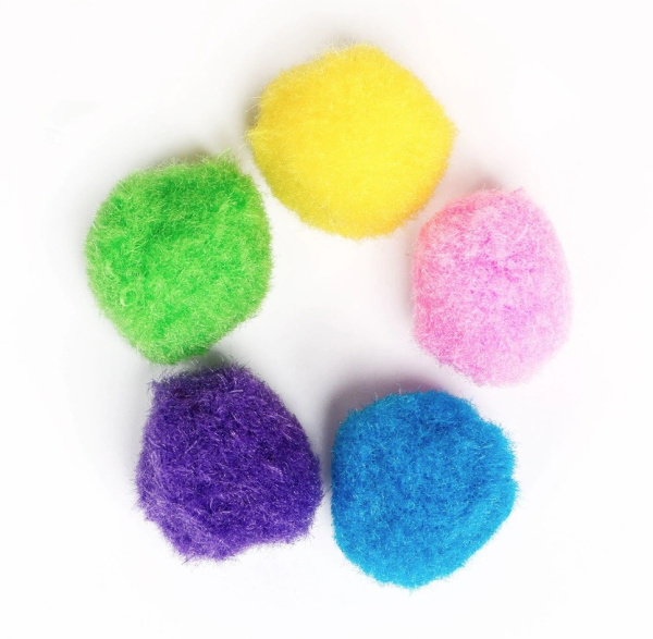 Помпоны для творчества ОСТРОВ СОКРОВИЩ, 5 цветов, 15мм, 50шт., 661426