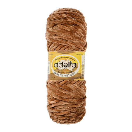 Пряжа ADELIA "DOLLY VELOUR" 100% микрополиэстер 1 шт. х 100г 93 м ± 6 м №20 св.коричневый