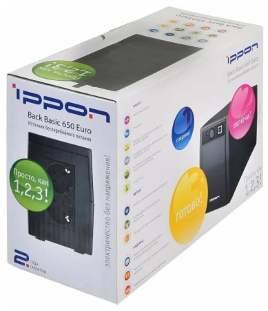 ИБП Ippon Back Basic 650 360Вт 650ВА черный