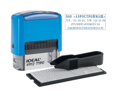 Штамп самонаборный 4стр. IDEAL Trodat typo, 1 касса, 47*18мм (4912P2F/DB)