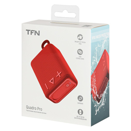 Портативная колонка TFN TWS Quadro Pro, Bluetooth 1x5Вт 1800mAh красный