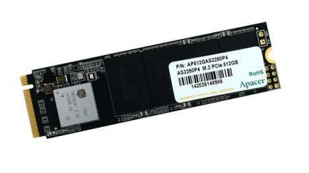 SSD-накопитель M.2 512Гб Apacer AS2280P4 [AP512GAS2280P4-1](3D TLC,NVMe,2100/1500 Мб/с)
