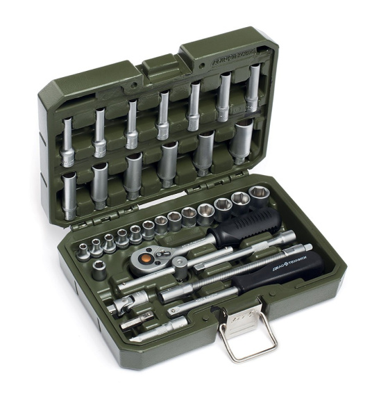 Набор головок и принадлежностей 1/4", 35 предметов, Дело техники 600735