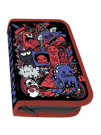 Пенал 1 отделение ПЧЕЛКА "Дудл" с 2 откидными планками ПО-42