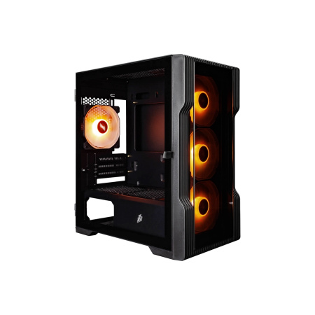 Корпус mATX Б_БП 1STPLAYER TRILOBITE T3-G ARGB Black (1*USB3.0+2*USB2.0, Audio, TG, 4x120mm ARGB, черный)[T3-G-BK-4F2(AP)]
