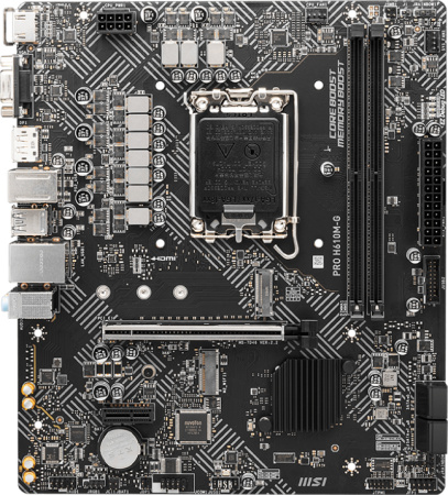 Мат.плата S1700 H610 MSI PRO H610M-G (mATX,2DDR5,M.2,4SATA3,VGA,HDMI,DP,PC4800)