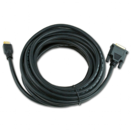 Кабель HDMI(m) - DVI(m)  7.5м Cablexpert, 19M/19M, позол. контакт, экран, черный (CC-HDMI-DVI-7.5MC)
