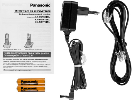 Радиотелефон Panasonic KX-TG1611RUH,серый 1трубка/50м/300м/АОН/книга_50номеров/-/-/-/15-170ч/550мАч Радиотелефон Panasonic KX-TG1611RUH,серый 1трубка/50м/300м/АОН/книга_50номеров/-/-/-/15-170ч/550мАч