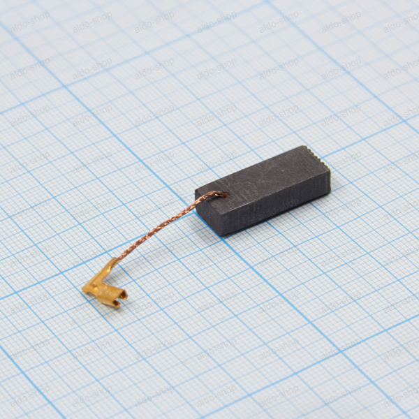 Щетка электроугольная (графитовая) 6*11*25мм, провод, клемма ножевая угловая мама 2.8мм