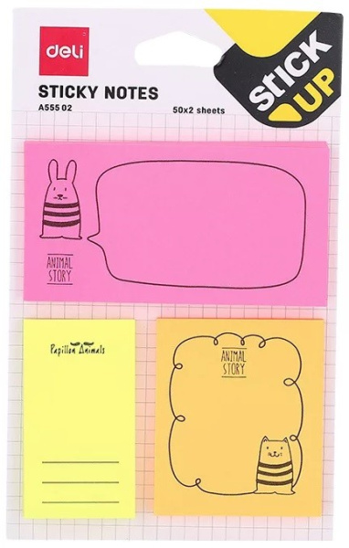 Блок самоклеящийся DELI Stick UP 50лист, 5цв. (EA55502)