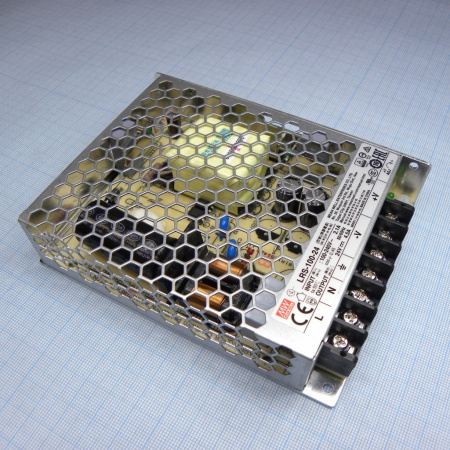 Блок питания в корпусе 24в,  4.5а, IP20, 129*97*30мм, Mean Well LRS-100-24