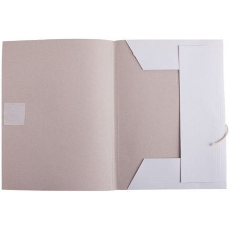 Папка с завязками 220г/м2 OfficeSpace, немелованная, белая (225337)