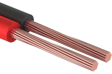 Кабель акустический 2*0.5мм2, PVC Cu, красный+черный, метражом, ШВПМ