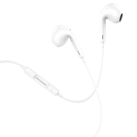 Гарнитура проводная BOROFONE BM30 Max вставные, кабель 1.2м, белый, Lightning разъем