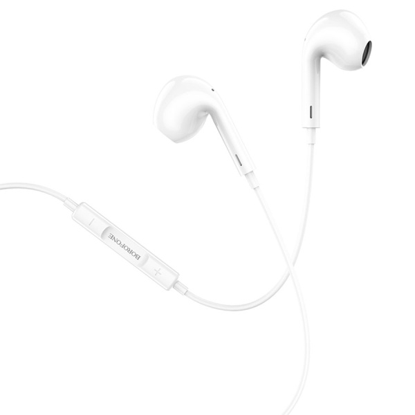 Гарнитура проводная BOROFONE BM30 Max вставные, кабель 1.2м, белый, Lightning разъем