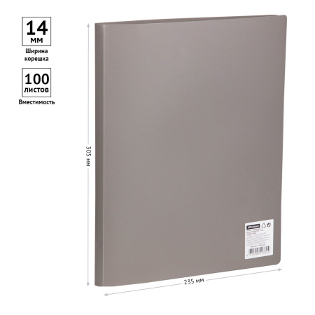 Папка с пружинным скоросшивателем OfficeSpace 15мм. 450мкм. серая (FS4_322)