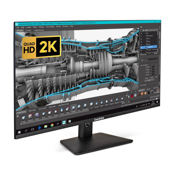 Монитор 31.5"/ExeGate/ES3207CA/SmartView/Черный/IPS/2560x1440/75Hz/HDMI/DP/USB/FreeSync/2K/WQHD 