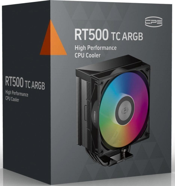 Кулер для процессора/ CPU Cooler PCCooler RT500 TC ARGB BK (245W, 4-pin PWM, 152mm, Al/Cu, 5x6mm, ARGB, 1x120mm, 73.32CFM, 34.9dBA, 2200RPM, S: 1851/1700/1200/115X, AM5/AM4, black)