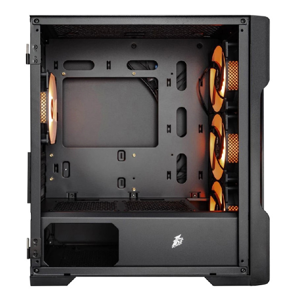 Корпус mATX Б_БП 1STPLAYER TRILOBITE T3-G ARGB Black (USB3.0,Audio,TG,черный,4х120мм ARGB)[T3-G-BK-4F7]