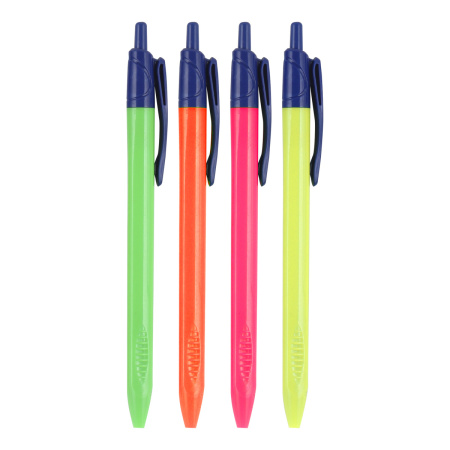 Ручка шариковая deVENTE "Triolino Neon" авт., синяя маслянная 0,7мм (5070904)