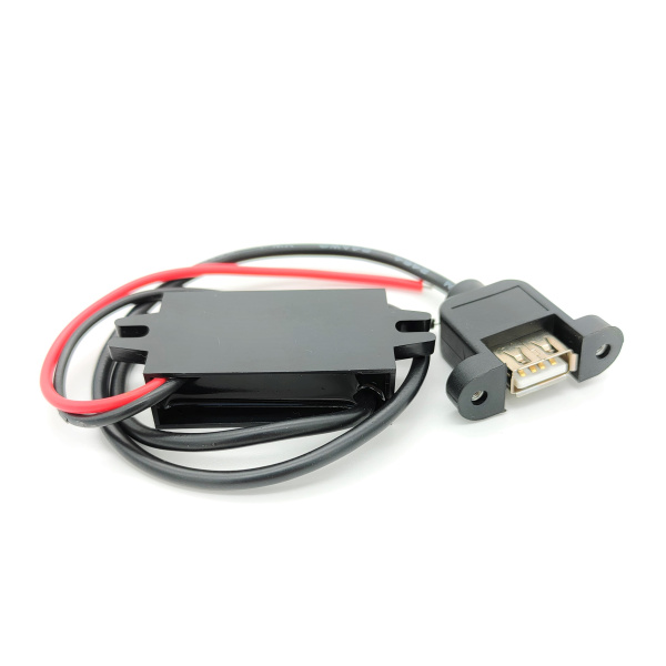 Преобразователь DC/DC в корпусе out  5V  3A, in 8..35V, IP67, QC3.0 USB-F, 46*27*14, YJ24120503QC3.0