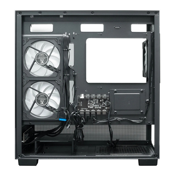 Корпус mATX Б_БП XASTRA Q500M 3ARGB-C10 Black (USB3.0,Audio,черный,3х120мм ARGB,ARGB+PWM HUB 10port,CPU Cooler до 160мм, VGA до 405мм,"аквариум")[Q500