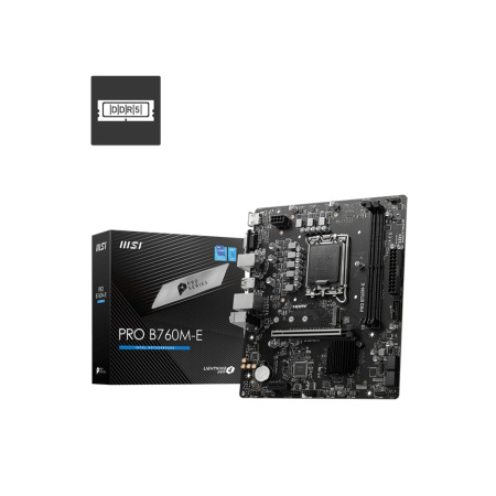 Мат.плата S1700 B760 MSI PRO B760M-E (mATX,2DDR5,M.2,PCI-E16,PCI-E,VGA,HDMI,PC6400)