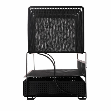 Настольный органайзер BRAUBERG "Germanium" металлический, черный (272474)