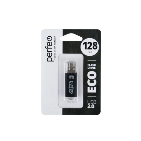 Флеш-накопитель USB2.0 128Gb Perfeo E01 (PF-E01B128ES) Черный
