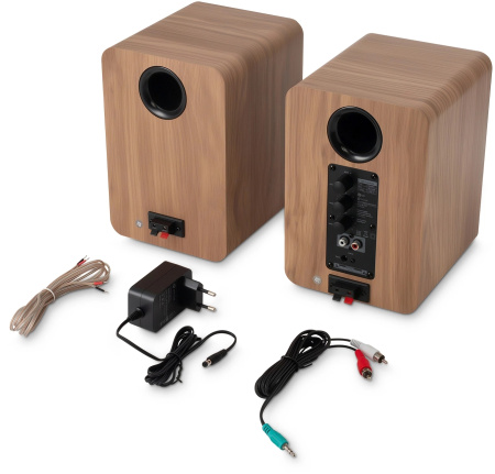 Актив.колонки 2.0 Оклик OK-417A 40Вт,питание от сети, Bluetooth, светлое дерево