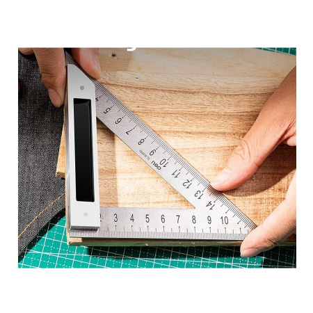 Линейка треугольная 120*170мм(130*180мм), сталь+алюминиевое основание, Deli DL303150