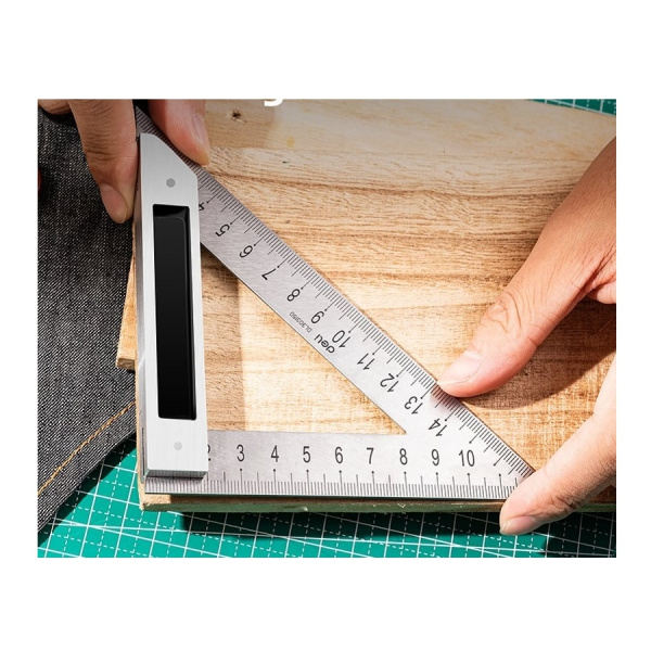 Линейка треугольная 120*170мм(130*180мм), сталь+алюминиевое основание, Deli DL303150