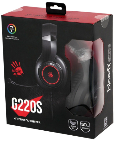 Игровая гарнитура A4Tech Bloody G220S мониторные кабель 2м, Black