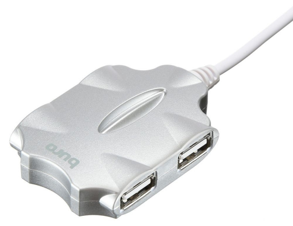 USB_Хаб 4xUSB_2.0 Buro BU-HUB4-0.5-U2.0-Candy серебристый