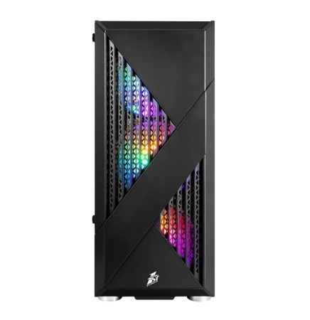 Корпус ATX Б_БП 1STPLAYER FIREROSE F3-A Black (USB, Audio, 4x120mm LED, черный)[F3-A-BK-4F1]