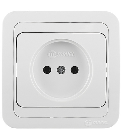 Розетка электрическая встраиваемая, 1местная, 16A, белый, Makel Mimoza 12022