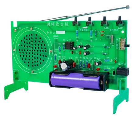 Радиоконструктор FM радио TJ-56-608, 65..108МГц, RDA5807, TDA2822, Li-ion 18650 в комплекте