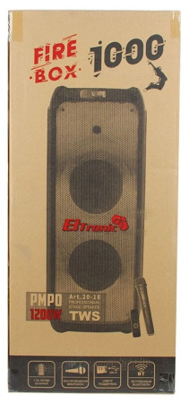 Портативная колонка ELTRONIC 20-18 FIRE BOX 1000 динамик 10" 2шт. 100Вт, Bluetooth, TWS, FM, USB,  m