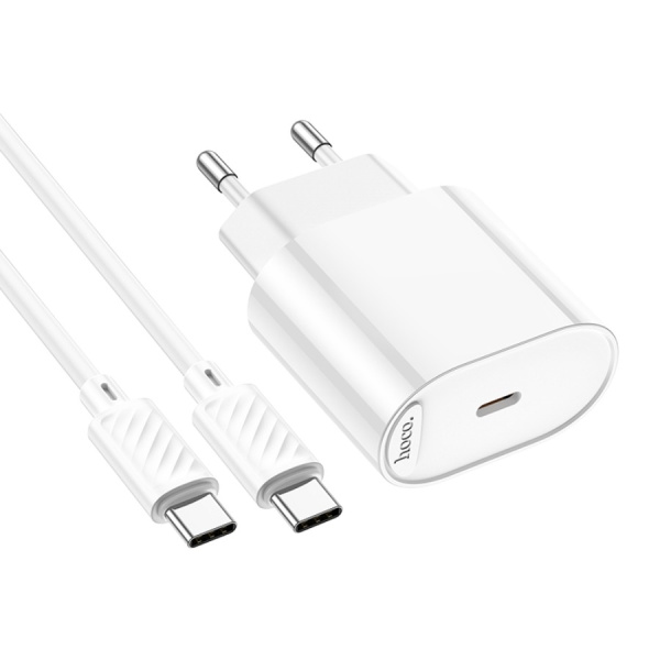 Зарядное_устройство - TypeC 20W/3A HOCO C109A QC3.0 + кабель Type-C/Type-C белый