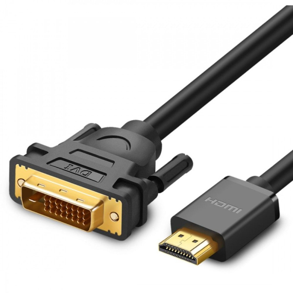 Кабель HDMI(m) - DVI(m)  3.0м UGREEN HD106, 19M/25M, черный (10136)