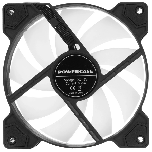 Кулер в корпус 120х120х25 Powercase (M2_6P) ARGB (1200prm/6pin/58 CFM/29.58дБ/подшипник гидравлический/ARGB)