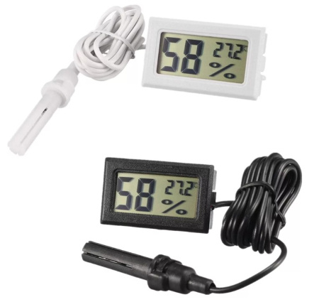 Термометр-гигрометр модульный -50°..70°, 10%RH..99%, черный