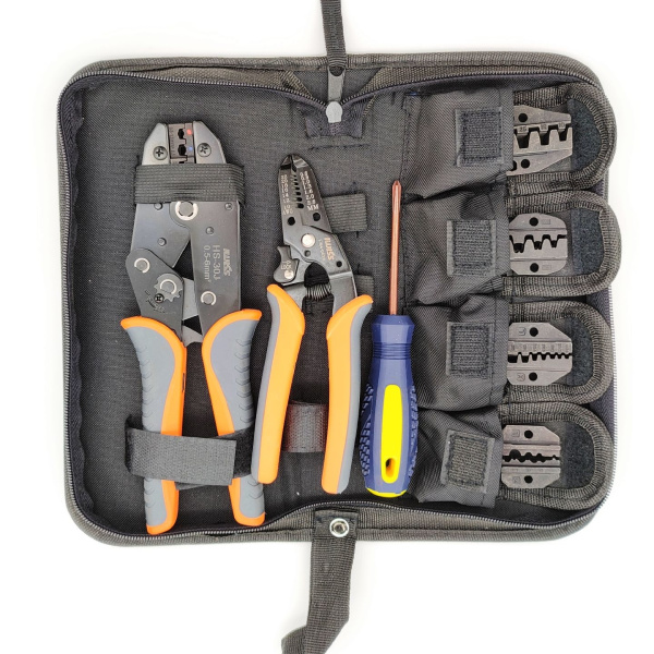 Кримпер Iwiss HS-30J, с набором матриц 5 штук +стриппер FSA-0626 в сумке