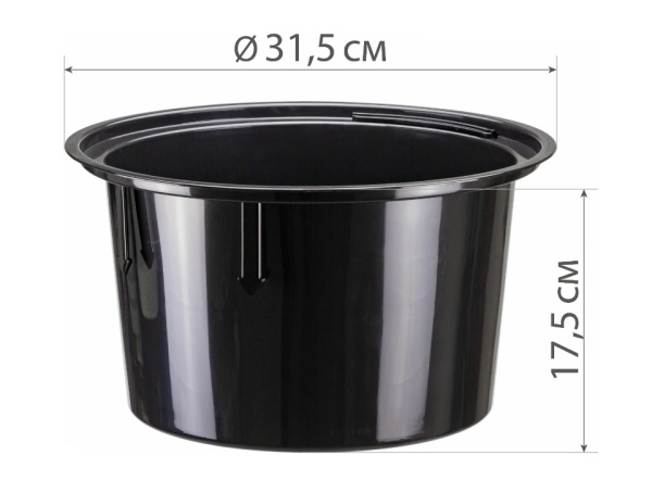 Кашпо Лайн D-350мм, H-390мм, со вставкой Белый (М3411) (00143121)