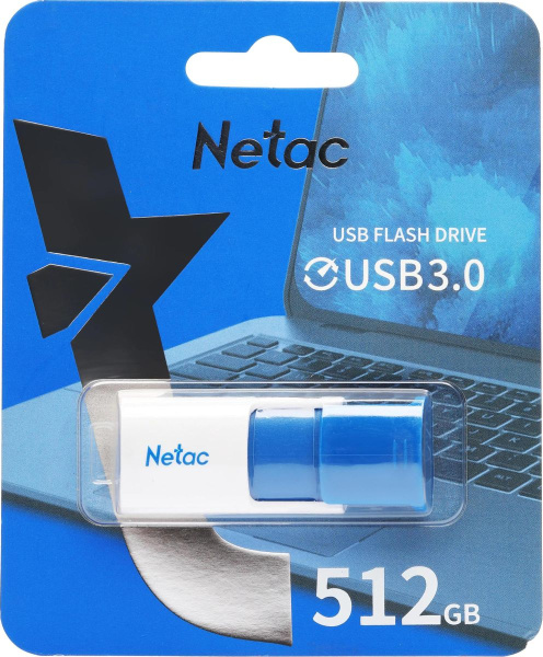 Флеш-накопитель USB3.0 512Gb Netac U182 (NT03U182N-512G-30BL) бело-синий