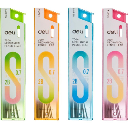 Грифель 0,7мм. Deli 2B 20шт (E7004)