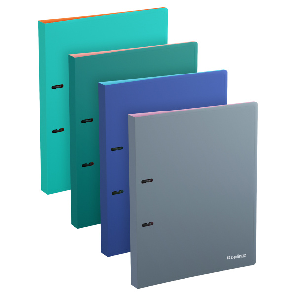 Папка 2 кольца BERLINGO "Soft Touch Pro", 24мм, 700мкм, ассорти (RB4_2D935)