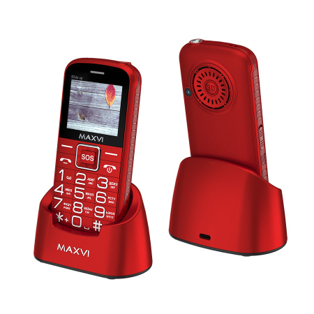 Сотовый Maxvi B5ds up Red 2sim/2"/220*176/microSD/0.3МП/1500мАч/моноблок