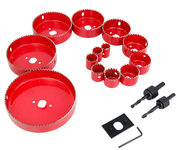 Набор коронок 19..127мм, 13штук, по дереву/пластику